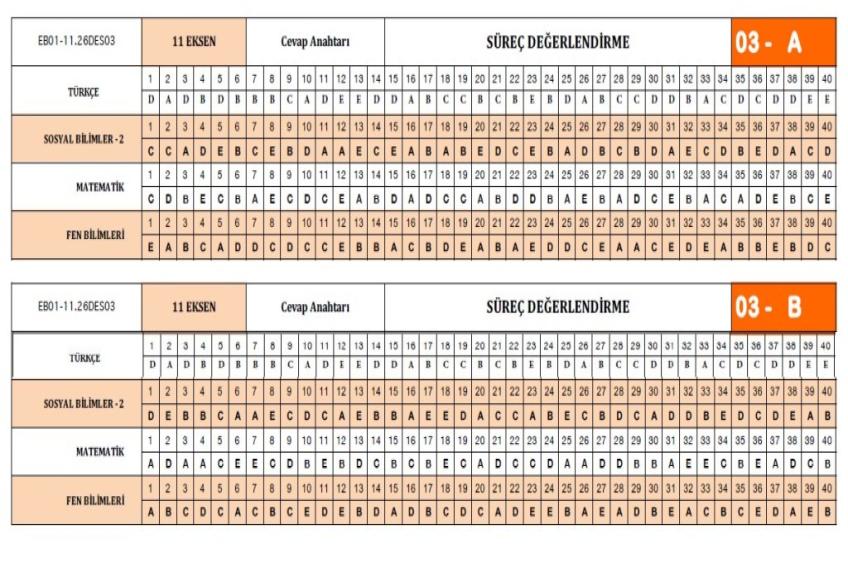 11-12.Sınıf Deneme Sınavı Cevap Anahtarı (07.02.2026)